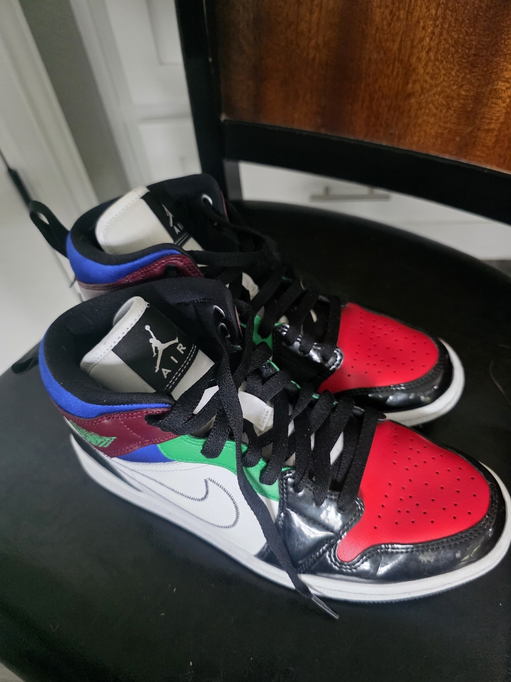 Jordan Multicolor High-Top Sneakers - Red/Black/Green/Blue/Maroon/White